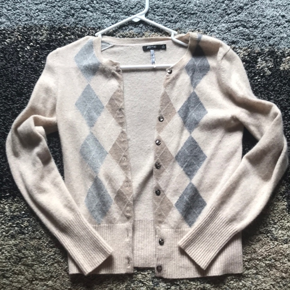 Cashmere Long Sleeve Button Up Sweater